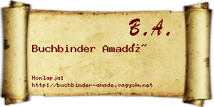 Buchbinder Amadé névjegykártya